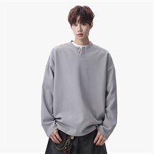 卫衣男春季新款港风宽松华夫格大码长袖T套头外套CX5701-特P28，男装T恤，星座214-3