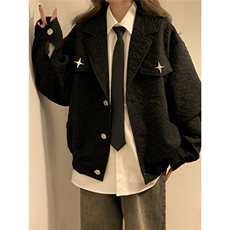 中性风黄底美式夹克潮牌夹克男情侣大码M-5XL外套JK8748P95控128，男装夹克，星座227-7