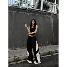 三条杠速干阔腿工装裤ins潮牌美式降落伞兵运动裤KZ26，男装休闲裤，星座310A-4