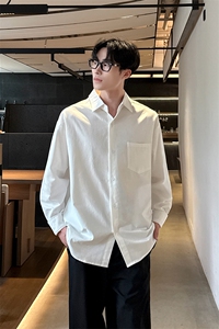 25秋季纯色长袖衬衣5Q1112-TP3058-韩系文艺衬衫纯色翻领内搭图片