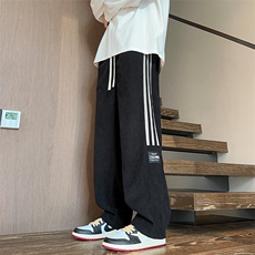 美式条纹休闲裤子男款春秋季潮牌宽松高街复古直筒运动裤K532-P48，女装休闲裤，星座308B-2