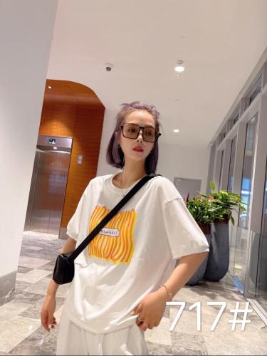 2021夏季新款短袖彩条工艺印花卫衣,女装卫衣/绒衫,柏旺阁
