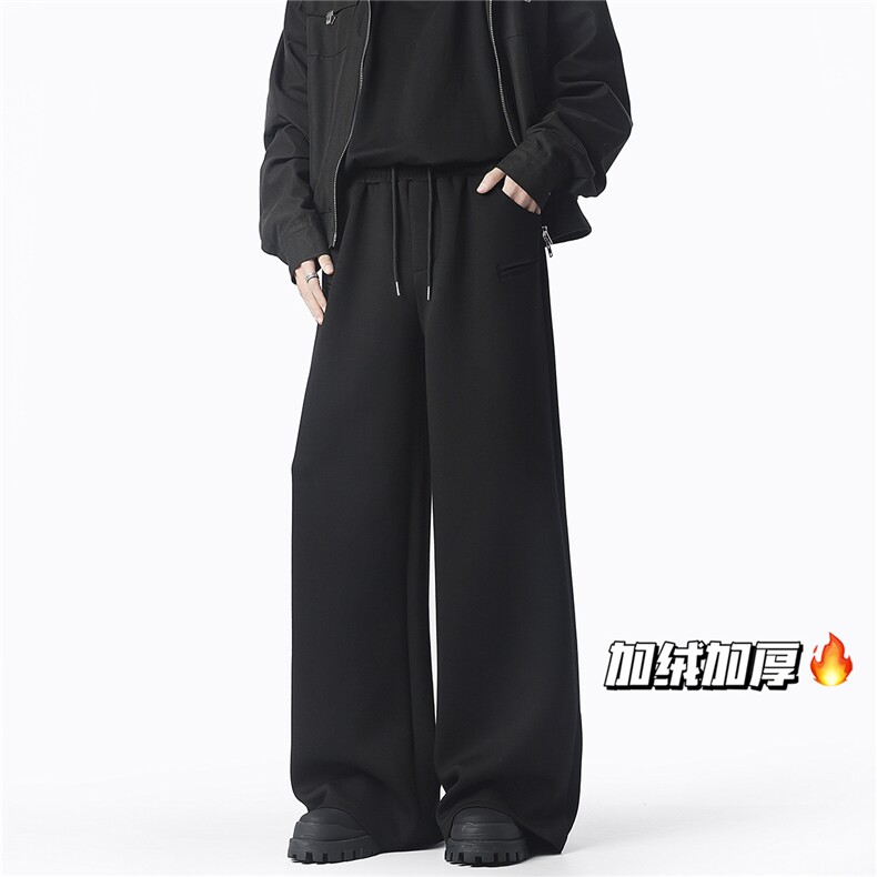 D258L149P60控88冬季加绒加厚直筒阔腿卫裤,男装休闲裤,电商D258