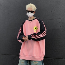 抖音得物供货提供视频秋冬重磅美式宽松织带圆领卫衣0710，男装卫衣，电商A486