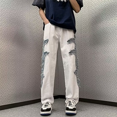 水洗新款长裤牛仔裤潮半松紧腰直筒裤N3301P50，男装牛仔裤，星座1116-2