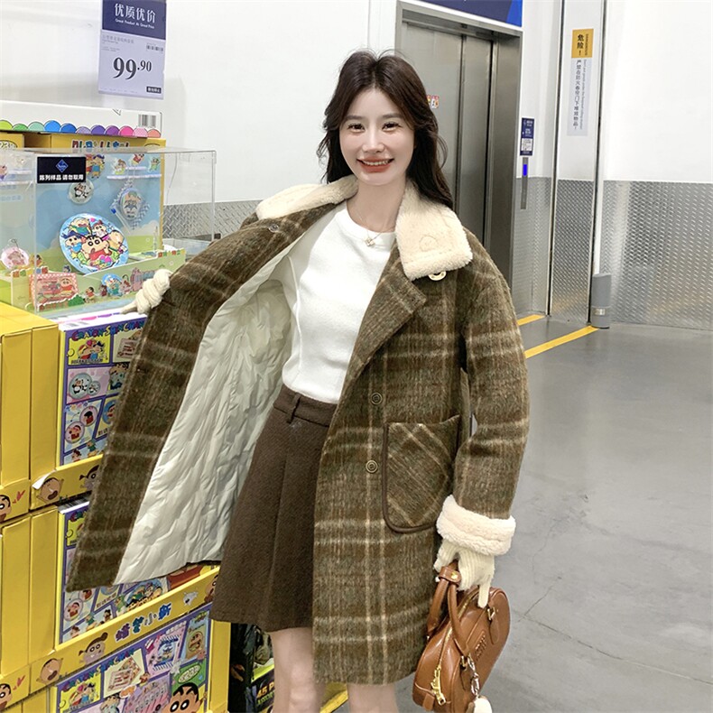 2025冬季新款呢大衣中长款羽绒服203-8835-P285-K368，女装羽绒服，帛锦泉