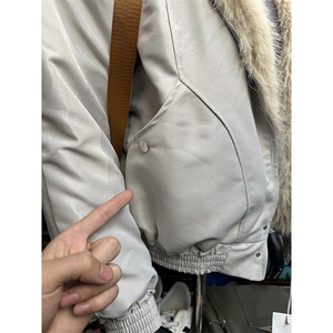 现货高品质美式高街冬季重磅硬挺短款座山雕毛领棉衣男女加厚外套图片