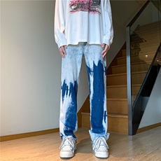 渐变高街vibe牛仔裤男潮夏季设计感炸街修身牛仔裤NY18P42，男装牛仔裤，星座1116-2