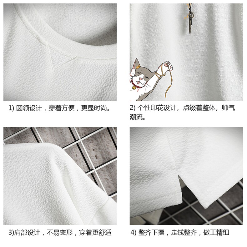 Q11013-P30春夏季七分袖t恤男大码五分袖男短袖中袖网格挂拍,男装T恤,电商A040A
