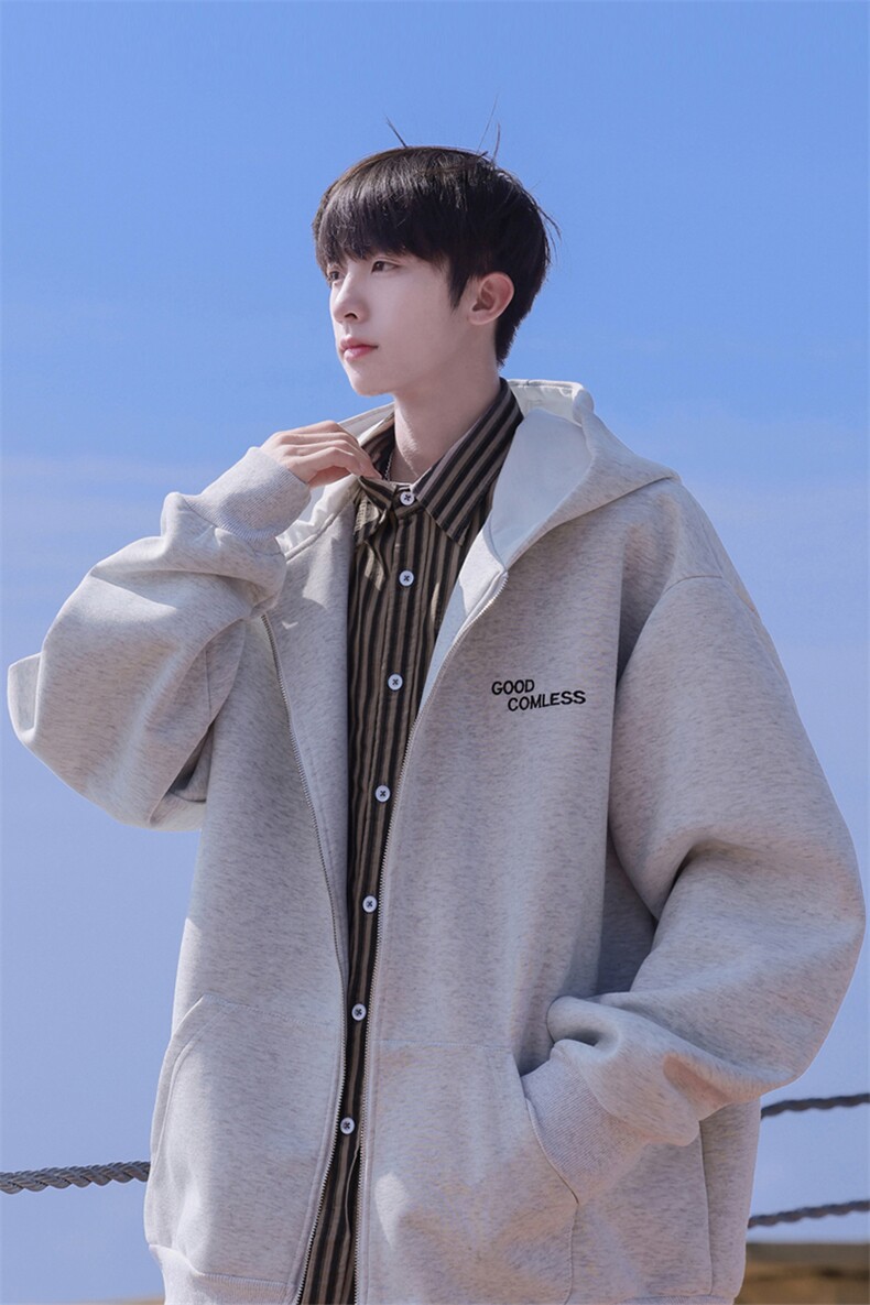 华棉刺绣开衫卫衣秋冬男外套夹克GW008-P60控78,男装夹克,星座216(原A116)