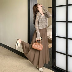 法式减龄罩衫无袖连衣裙两件套女春秋2025新款背心裙流行爆款漂亮，女装连衣裙，维壹