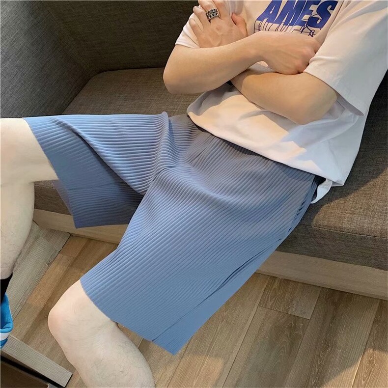 冰丝短裤男宽松夏季薄款外穿直筒潮牌五分运动休闲裤K2504-P25,男装休闲裤,星座512-2