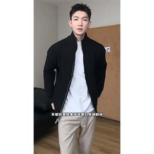 重磅秋冬北极绒双拉链毛衣开衫美式复古休闲慵懒风宽松针织衫外套图片