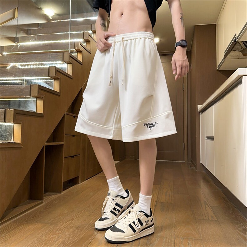 2025巨好看的短裤男士大码独特漂亮五分裤青少年宽松阔腿休闲中裤,男装牛仔裤,电商B369（原A024）
