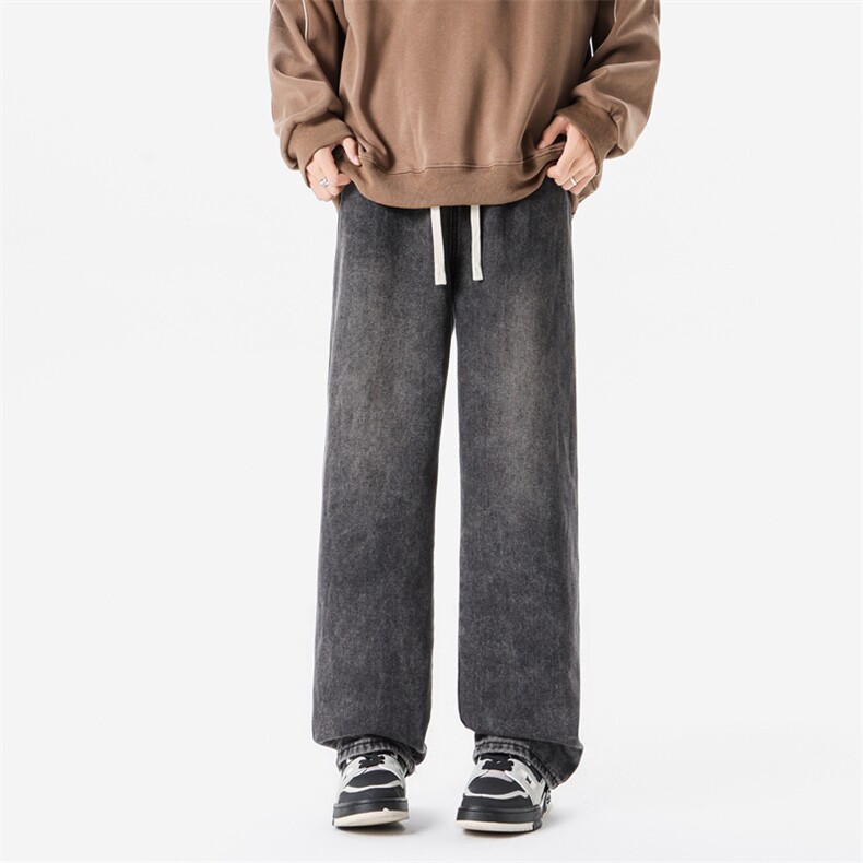 8XL-M牛仔裤美式潮牌复古水洗做旧特大码直筒宽松长裤NZ9009/P58,男装牛仔裤,电商B238