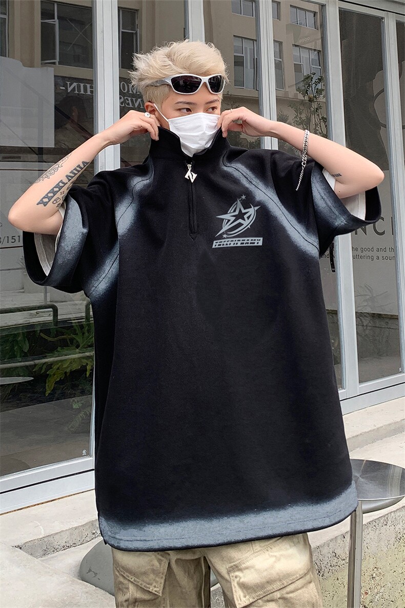polo衫短袖t恤男夏季宽松休闲半拉链体恤衫XZ514-2-202491-P63,男装T恤,星座514-2(原B239)