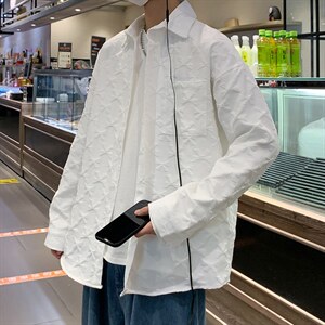 长袖衬衫春款男港风潮流M59P43,男装衬衫,星座1116-2