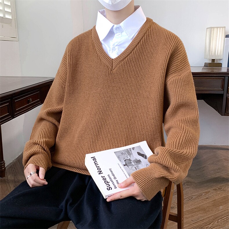 主推  假两件毛衣男士冬季保暖男针织衫打底衫上衣TE207-P58图片