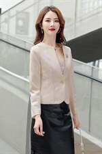 春秋修身小西装女短款小个子名媛气质收腰显瘦高级感小香风短外套，女装短外套，婵米儿