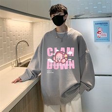 半高领毛衣男士大码针织衫男毛线衣男M18318-P45加绒款-P65，男装针织衫/毛衣，电商A040