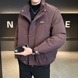 主推款90新标白鸭绒羽绒服保暖金属感设计防风外套YR5576-P249,男士红色毛线帽搭配什么外套图片