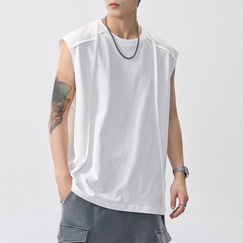 2026新款凉感背心男士夏季宽松大码运动吸汗无袖t恤潮薄健身坎肩，男装背心/马甲，电商D215