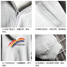 KS21064-P38连帽开衫卫衣男运动外套大码班服网格挂拍，男装卫衣，电商A040A