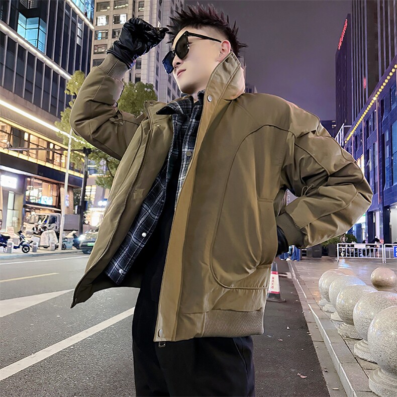 AY123/P138控178冬季社会小伙百搭保暖假两件立领百搭棉服男咖首,男装棉衣,星座305B-1