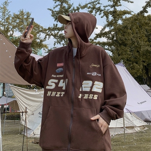 秋冬美式高街连帽卫衣男2022潮牌宽松运动外套情侣上衣 W6457-P38图片
