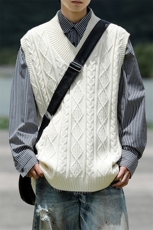 韩系叠穿复古麻花针织衫马甲男学院风早秋穿搭上衣服背心9097P58，男装背心/马甲，电商B312