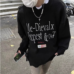 【有货】DM243-P55美式高街复古破洞刺绣毛衣男女秋冬版针织毛衫图片
