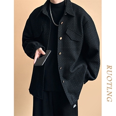 现货高品质羊毛呢料加厚衬衣外套宽松中长款夹克A351-AJ2507-p110，男装夹克，电商A351
