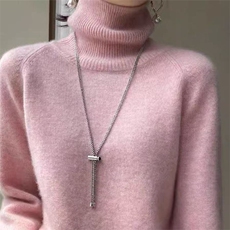 胖mm大码女堆堆领羊毛衫女2024冬季高领针织衫纯色套头打底衫，女装针织衫/毛衣，萱芳婷羊绒