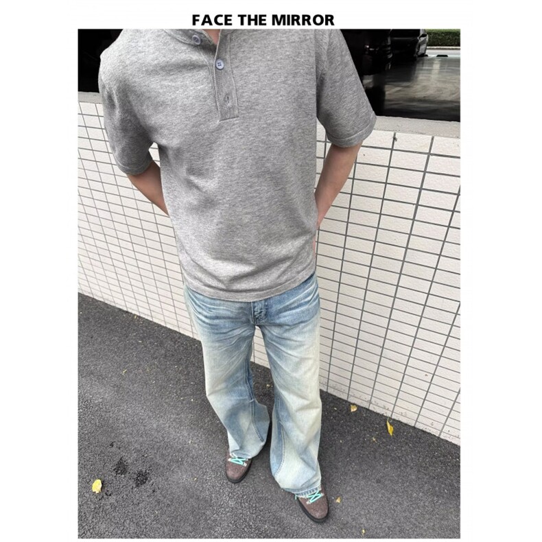 美式直筒牛仔裤男秋季新款水洗做旧阔腿裤子男士长裤L99011-P58,男装牛仔裤,星座1008