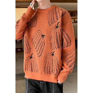 83477-特P55冬季新款南瓜提花圆领毛衣男韩版潮针织衫保暖毛线衣图片