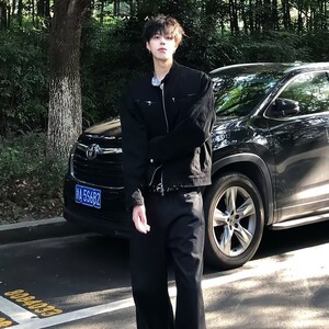 美式复古哈灵顿立领外套男女cleanfit休闲牛仔水洗底特律工装夹克图片