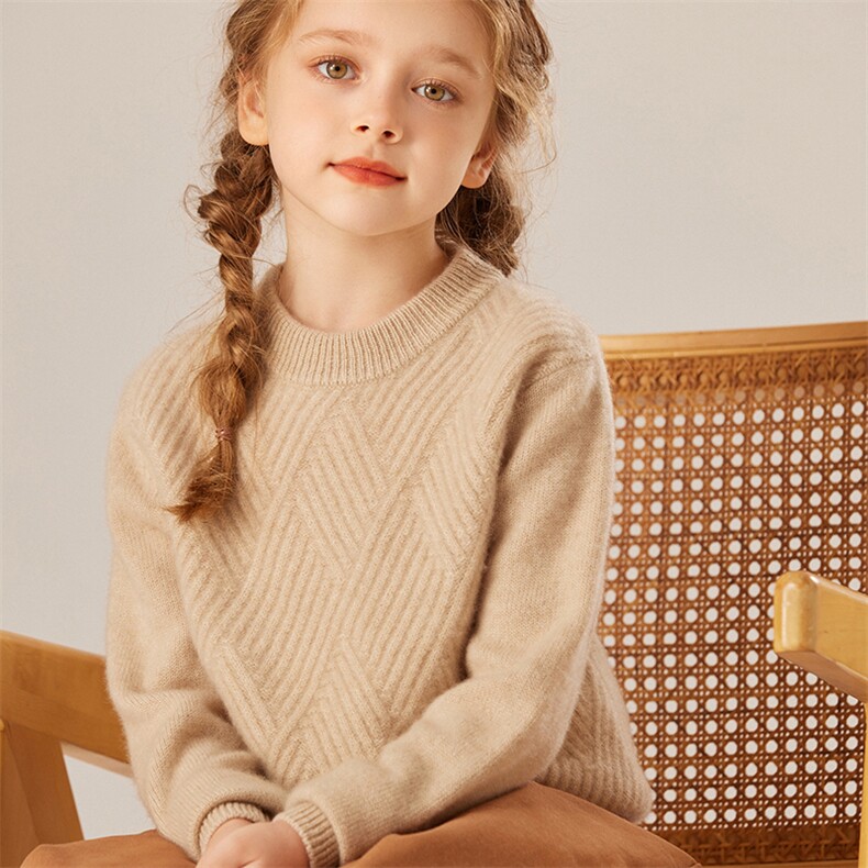 轻柔软糯~baby小山羊绒男女童半高领宽松针织内搭打底衫上衣毛衣，童装儿童羊绒衫，旭泰羊绒
