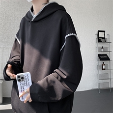 WY10155-特P48控88新款连帽贝壳绣花麦穗提花大码男宽松情侣卫衣，男装卫衣，电商A059