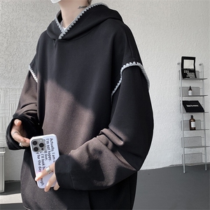 WY10155-特P48 控88新款连帽贝壳绣花麦穗提花大码男宽松情侣卫衣图片