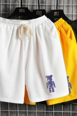 MK37242-P15冰丝短裤男士大码宽松休闲五分裤男运动中裤网格，男装休闲裤，电商A040A