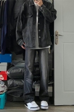 美式高街牛仔裤男潮牌个性显高休闲裤G1807/P50，男装牛仔裤，电商D202-1