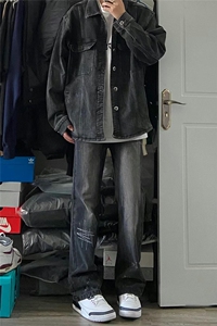 美式高街牛仔裤男 潮牌个性显高休闲裤G1807/P50图片