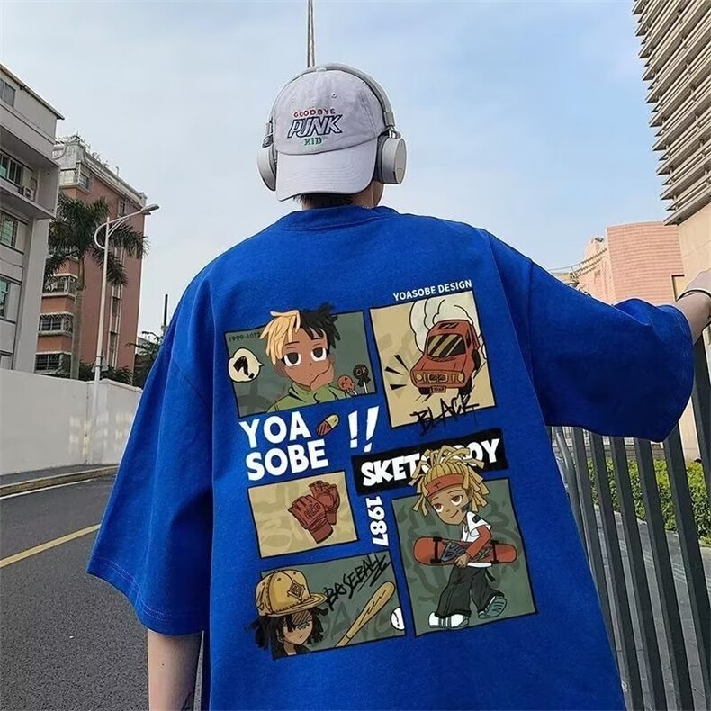 纯棉男士短袖t恤夏季潮体恤衫休闲港风男款半袖衣服上衣TX410-P25,男装T恤,星座505-3