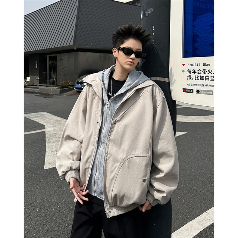 春季潮牌连帽工装夹克冲锋衣外套男潮流帅气休闲上衣JK09348-P108,男装夹克,星座308B-1
