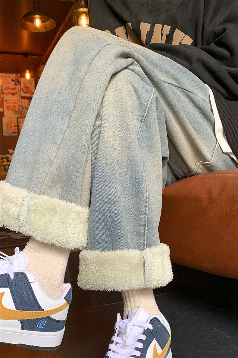 加绒加厚牛仔裤D2218-TP4588冬季保暖裤子男休闲百搭休闲裤,男装牛仔裤,电商A102
