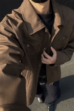 2026春季cleanfit扎染翻领PU夹克大码机车皮衣J5207-特P75控118，男装夹克，电商A001