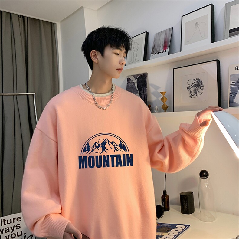 控78 假两件毛衣男大码加绒针织衫男毛线衣M80255-P55  加绒P70图片