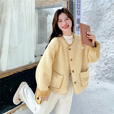 皮毛一体女小香风羊羔毛独特漂亮的初冬外套,女装羊羔毛/颗粒绒,浙宝106,浙宝-网红风 皮毛一体女小香风羊羔毛独特漂亮的初冬外套,女装羊羔毛/颗粒绒,浙宝106,浙宝-网红风