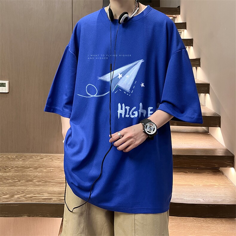 华夫格t恤男短袖男大码五分袖酒店风HT73270-P22,男装T恤,电商A040