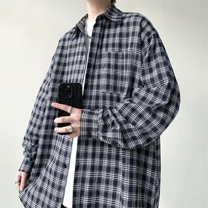 现货 宽松格子衬衫男KD613-P45控68图片